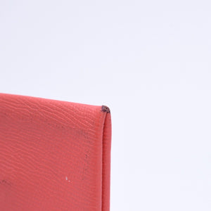 HERMES エルメス カルヴィ カードケース コインケース C刻印 ローズジャイプール ヴォーエプソン シルバー金具 美品 中古 4a006649