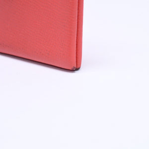 HERMES エルメス カルヴィ カードケース コインケース C刻印 ローズジャイプール ヴォーエプソン シルバー金具 美品 中古 4a006649