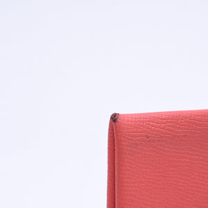 HERMES エルメス カルヴィ カードケース コインケース C刻印 ローズジャイプール ヴォーエプソン シルバー金具 美品 中古 4a006649