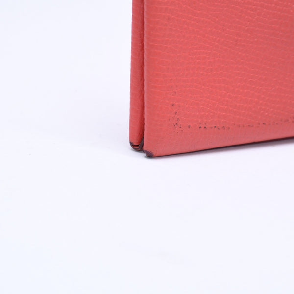 HERMES エルメス カルヴィ カードケース コインケース C刻印 ローズジャイプール ヴォーエプソン シルバー金具 美品 中古 4a006649