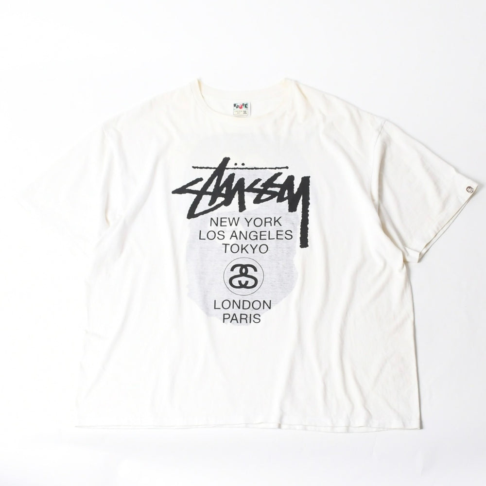 A BATHING APE × STUSSY アベイシングエイプ × ステューシー ILL COLLABORATION 半袖Tシャツ 半袖 サイズXXXL Tシャツ 美品 中古 4a007388