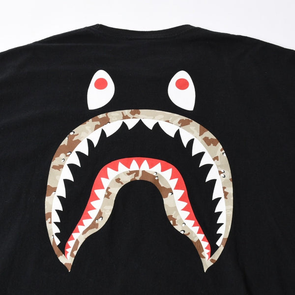 A BATHING APE×stussy アベイシングエイプ ステューシー BAPE シャーク カモ柄 半袖Tシャツ サイズ3XL 美品 中古 4a007402