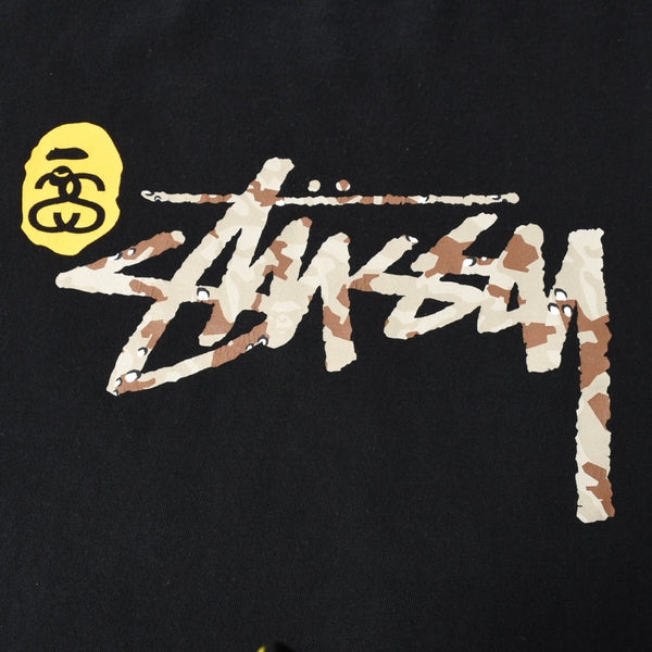 A BATHING APE×stussy アベイシングエイプ ステューシー BAPE シャーク カモ柄 半袖Tシャツ サイズ3XL 美品 中古 4a007402