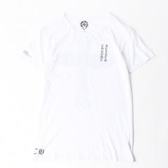 極美品 CHROME HEARTS クロムハーツ 半袖Tシャツ サイズL フローラルクロス プリント ホワイト ブラック 中古 4a007556