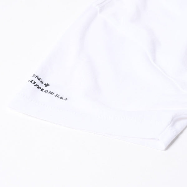 極美品 CHROME HEARTS クロムハーツ 半袖Tシャツ サイズL フローラルクロス プリント ホワイト ブラック 中古 4a007556