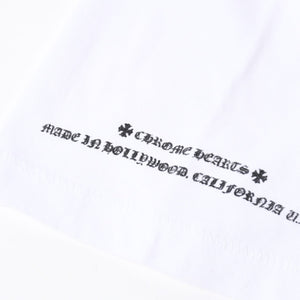 極美品 CHROME HEARTS クロムハーツ 半袖Tシャツ サイズL フローラルクロス プリント ホワイト ブラック 中古 4a007556