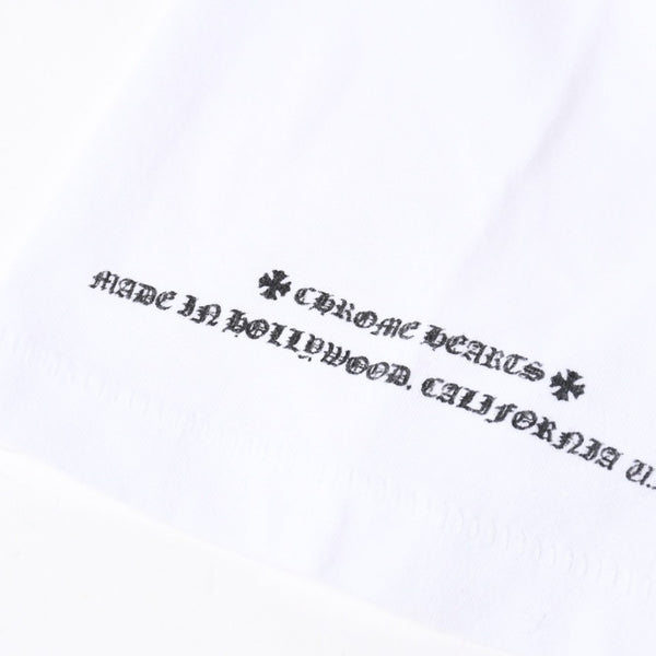 極美品 CHROME HEARTS クロムハーツ 半袖Tシャツ サイズL フローラルクロス プリント ホワイト ブラック 中古 4a007556