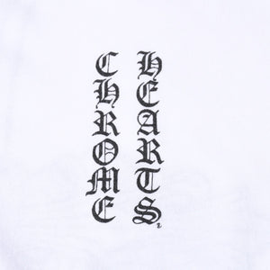 極美品 CHROME HEARTS クロムハーツ 半袖Tシャツ サイズL フローラルクロス プリント ホワイト ブラック 中古 4a007556