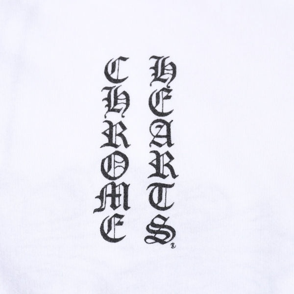 極美品 CHROME HEARTS クロムハーツ 半袖Tシャツ サイズL フローラルクロス プリント ホワイト ブラック 中古 4a007556