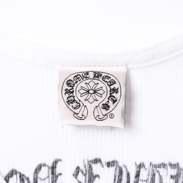 極美品 CHROME HEARTS クロムハーツ オールド タンクトップ サイズS FUCK YOU CHクロス LA限定 ホワイト 中古 4a007550