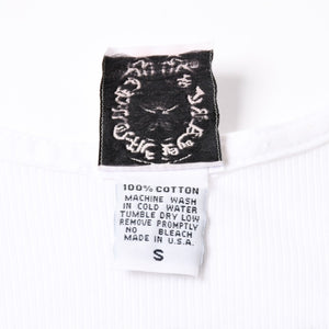 極美品 CHROME HEARTS クロムハーツ オールド タンクトップ サイズS FUCK YOU CHクロス LA限定 ホワイト 中古 4a007550