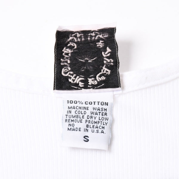 極美品 CHROME HEARTS クロムハーツ オールド タンクトップ サイズS FUCK YOU CHクロス LA限定 ホワイト 中古 4a007550