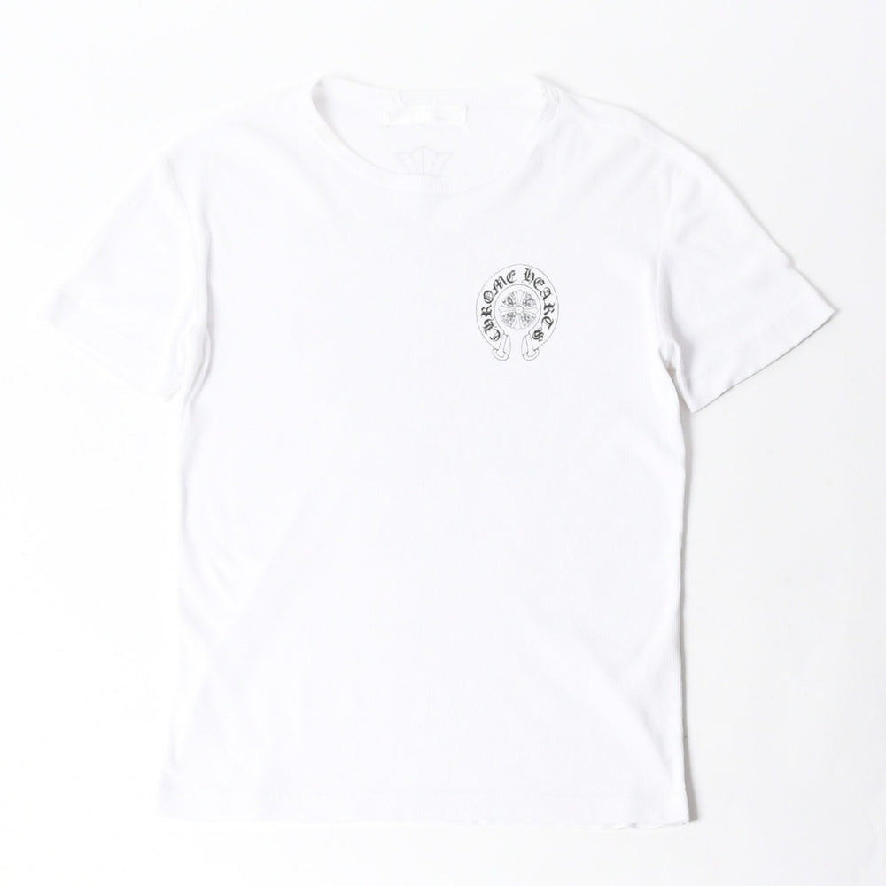 CHROME HEARTS クロムハーツ 半袖Tシャツ サイズS CHクロス セメタリークロス ホースシュー ホワイト ブラック 美品 中古 4a007318