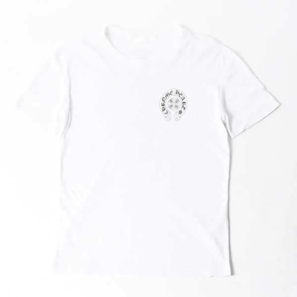 CHROME HEARTS クロムハーツ 半袖Tシャツ サイズS CHクロス セメタリークロス ホースシュー ホワイト ブラック 美品 中古 4a007318