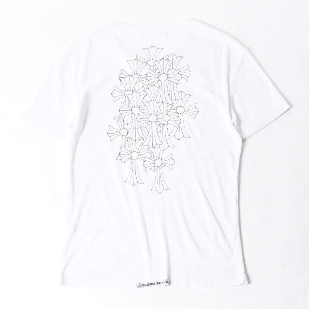 CHROME HEARTS クロムハーツ 半袖Tシャツ サイズS CHクロス セメタリークロス ホースシュー ホワイト ブラック 美品 中古 4a007318