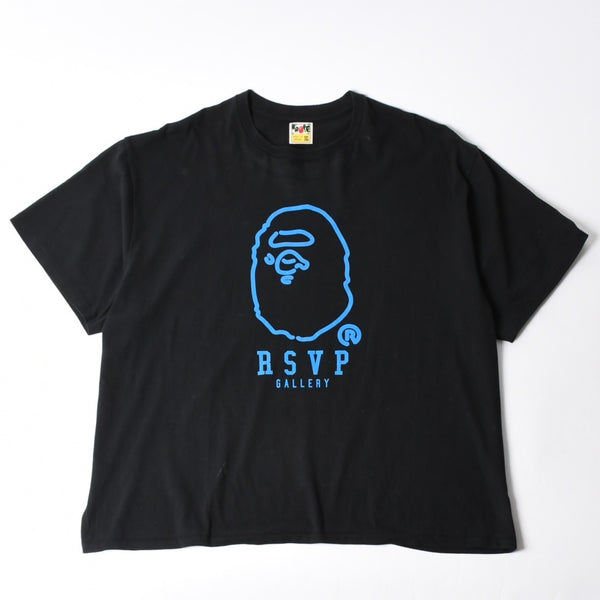 A BATHING APE×RSVP Gallery ×アベイシングエイプ アール エス ブイ ピー ギャラリー BAPE ベイプ 半袖 Tシャツ サイズ3XL ブラック 美品 中古 4a007410