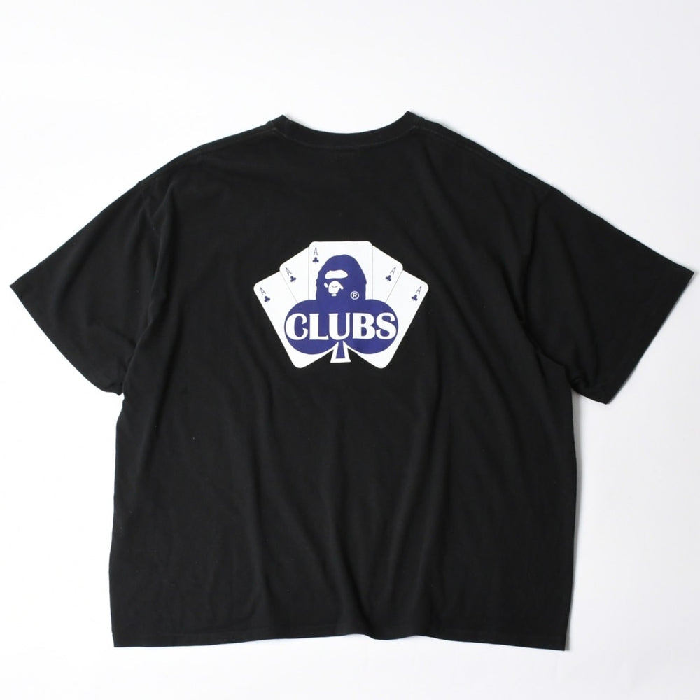 A BATHING APE アベイシングエイプ 半袖Tシャツ bape ベイプ トランプ サイズ3XL ブラック レッド 美品 中古 4a007379