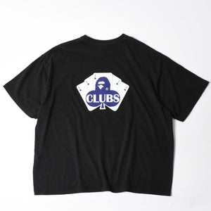 A BATHING APE アベイシングエイプ 半袖Tシャツ bape ベイプ トランプ サイズ3XL ブラック レッド 美品 中古 4a007379