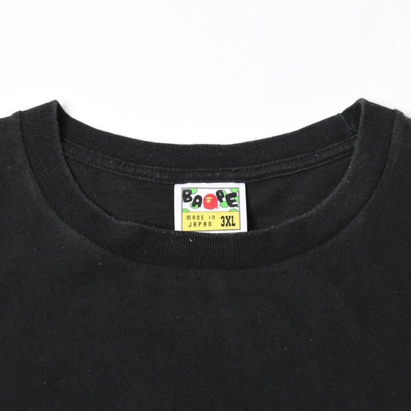A BATHING APE アベイシングエイプ 半袖Tシャツ bape ベイプ トランプ サイズ3XL ブラック レッド 美品 中古 4a007379