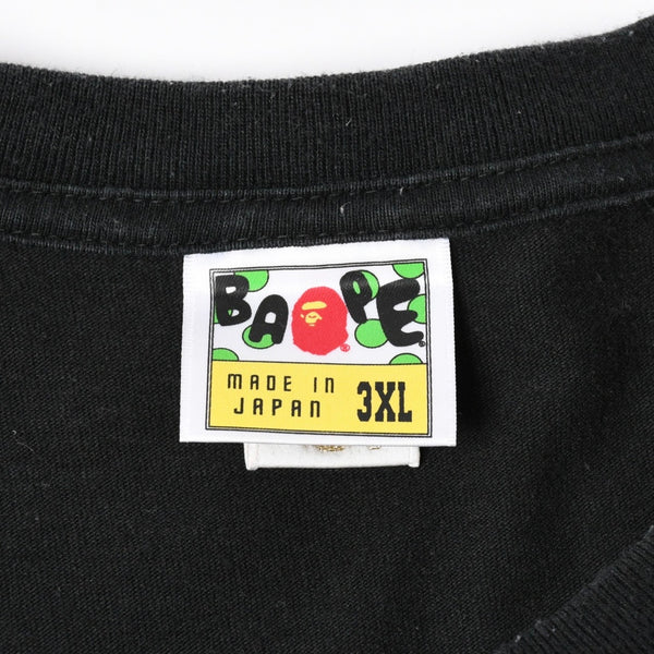 A BATHING APE アベイシングエイプ 半袖Tシャツ bape ベイプ トランプ サイズ3XL ブラック レッド 美品 中古 4a007379