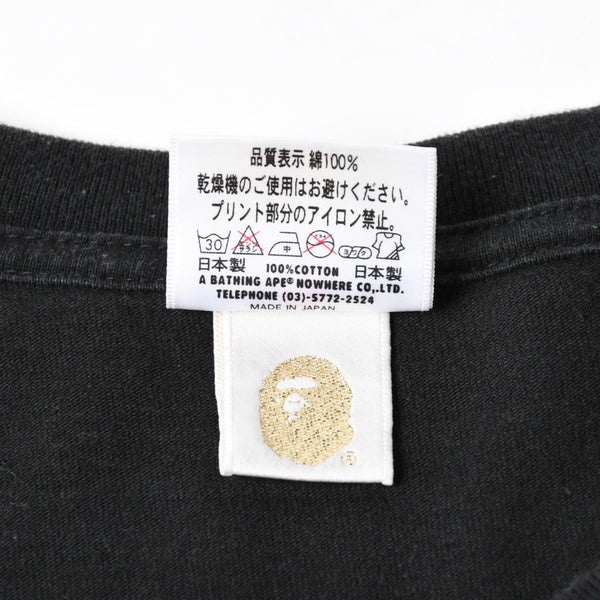 A BATHING APE アベイシングエイプ 半袖Tシャツ bape ベイプ トランプ サイズ3XL ブラック レッド 美品 中古 4a007379