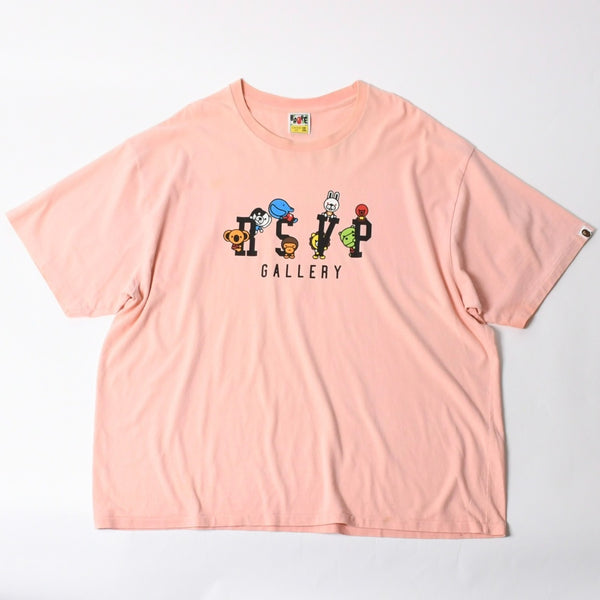 A BATHING APE アベイシングエイプ RSVP コラボ 半袖Tシャツ BABYMILO コットン ピンク サイズ3XL 美品 中古 4a007387