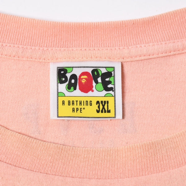 A BATHING APE アベイシングエイプ RSVP コラボ 半袖Tシャツ BABYMILO コットン ピンク サイズ3XL 美品 中古 4a007387