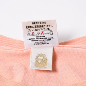 A BATHING APE アベイシングエイプ RSVP コラボ 半袖Tシャツ BABYMILO コットン ピンク サイズ3XL 美品 中古 4a007387