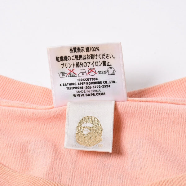 A BATHING APE アベイシングエイプ RSVP コラボ 半袖Tシャツ BABYMILO コットン ピンク サイズ3XL 美品 中古 4a007387