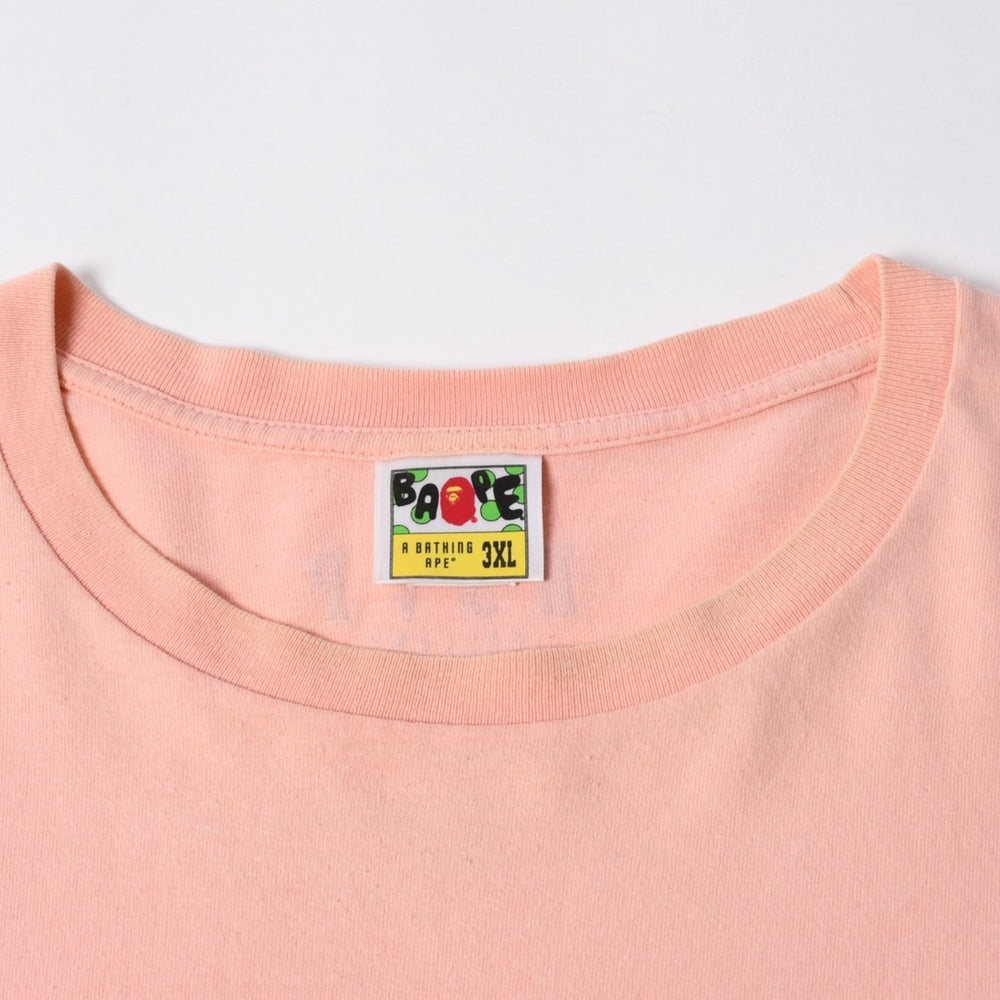 A BATHING APE アベイシングエイプ RSVP コラボ 半袖Tシャツ BABYMILO コットン ピンク サイズ3XL 美品 中古 4a007387