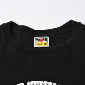 A BATHING APE アベイシングエイプ Ape Shall Never Kill Ape 半袖Tシャツ コットン ブラック ホワイト サイズ3XL 良品 中古 4a007422