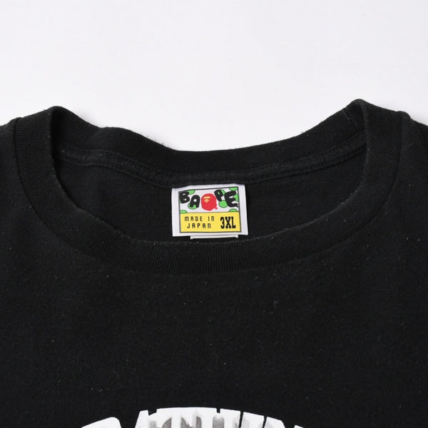 A BATHING APE アベイシングエイプ Ape Shall Never Kill Ape 半袖Tシャツ コットン ブラック ホワイト サイズ3XL 良品 中古 4a007422