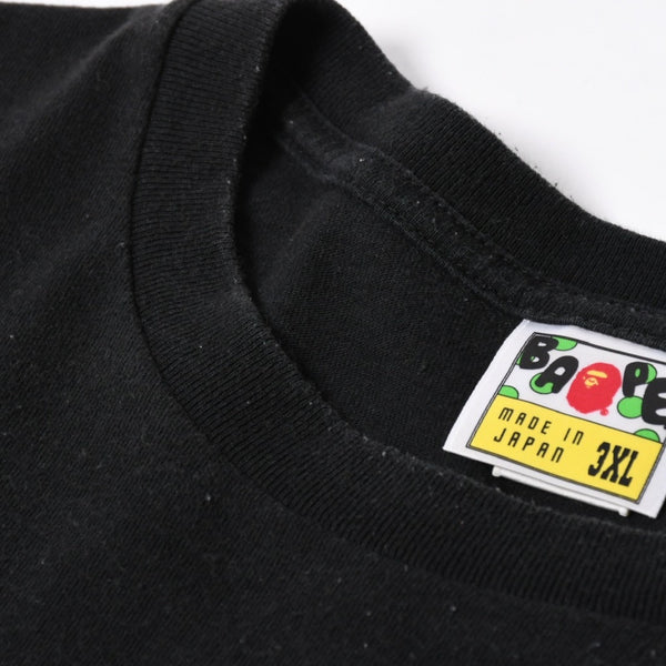 A BATHING APE アベイシングエイプ Ape Shall Never Kill Ape 半袖Tシャツ コットン ブラック ホワイト サイズ3XL 良品 中古 4a007422