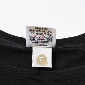 A BATHING APE アベイシングエイプ Ape Shall Never Kill Ape 半袖Tシャツ コットン ブラック ホワイト サイズ3XL 良品 中古 4a007422