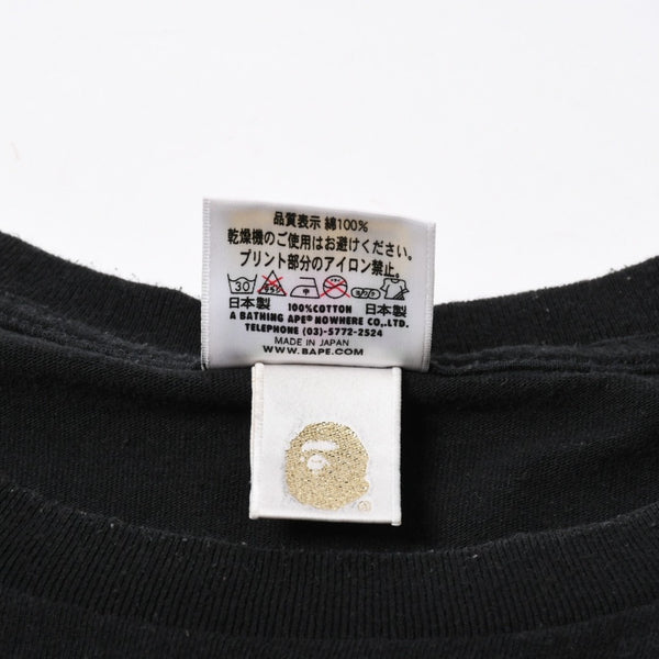 A BATHING APE アベイシングエイプ Ape Shall Never Kill Ape 半袖Tシャツ コットン ブラック ホワイト サイズ3XL 良品 中古 4a007422