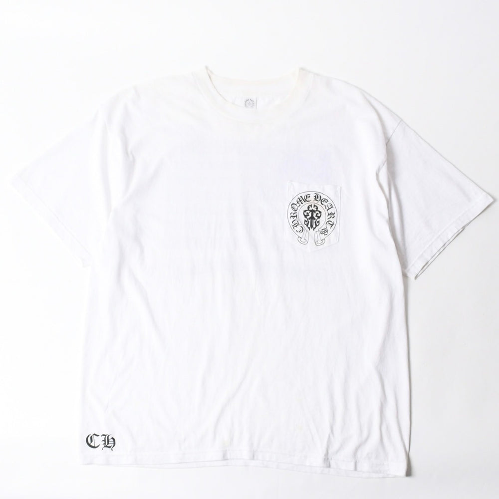 CHROME HEARTS クロムハーツ 半袖Tシャツ サイズXXL 星条旗 アメリカンフラッグ ヴァインダガー ホワイト 良品 中古 4a007382