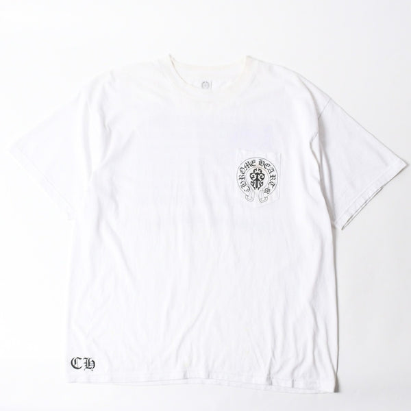 CHROME HEARTS クロムハーツ 半袖Tシャツ サイズXXL 星条旗 アメリカンフラッグ ヴァインダガー ホワイト 良品 中古 4a007382