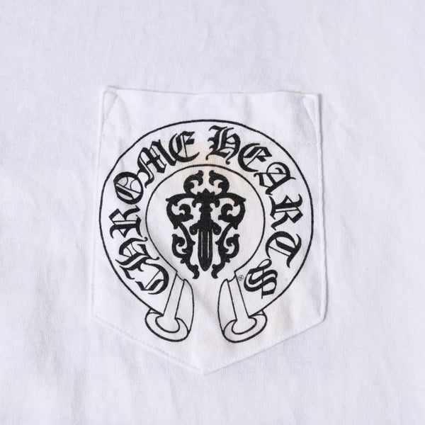 CHROME HEARTS クロムハーツ 半袖Tシャツ サイズXXL 星条旗 アメリカンフラッグ ヴァインダガー ホワイト 良品 中古 4a007382