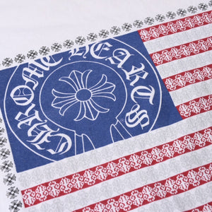 CHROME HEARTS クロムハーツ 半袖Tシャツ サイズXXL 星条旗 アメリカンフラッグ ヴァインダガー ホワイト 良品 中古 4a007382