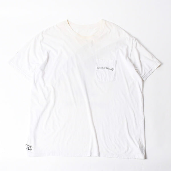 CHROME HEARTS クロムハーツ 半袖Tシャツ サイズXXL セメタリークロス CHクロス スクロールラベル ロゴ ホワイト 良品 中古 4a007417
