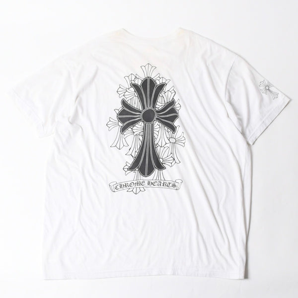 CHROME HEARTS クロムハーツ 半袖Tシャツ サイズXXL セメタリークロス CHクロス スクロールラベル ロゴ ホワイト 良品 中古 4a007417