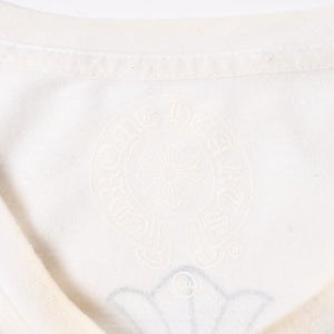 CHROME HEARTS クロムハーツ 半袖Tシャツ サイズXXL セメタリークロス CHクロス スクロールラベル ロゴ ホワイト 良品 中古 4a007417