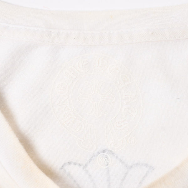 CHROME HEARTS クロムハーツ 半袖Tシャツ サイズXXL セメタリークロス CHクロス スクロールラベル ロゴ ホワイト 良品 中古 4a007417