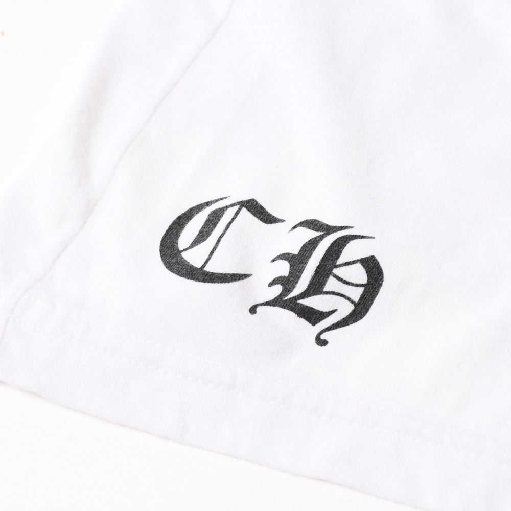 CHROME HEARTS クロムハーツ 半袖Tシャツ サイズXXL セメタリークロス CHクロス スクロールラベル ロゴ ホワイト 良品 中古 4a007417