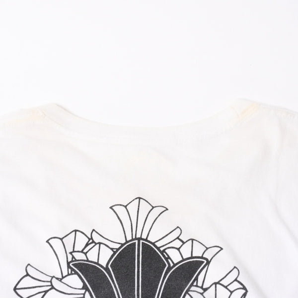 CHROME HEARTS クロムハーツ 半袖Tシャツ サイズXXL セメタリークロス CHクロス スクロールラベル ロゴ ホワイト 良品 中古 4a007417