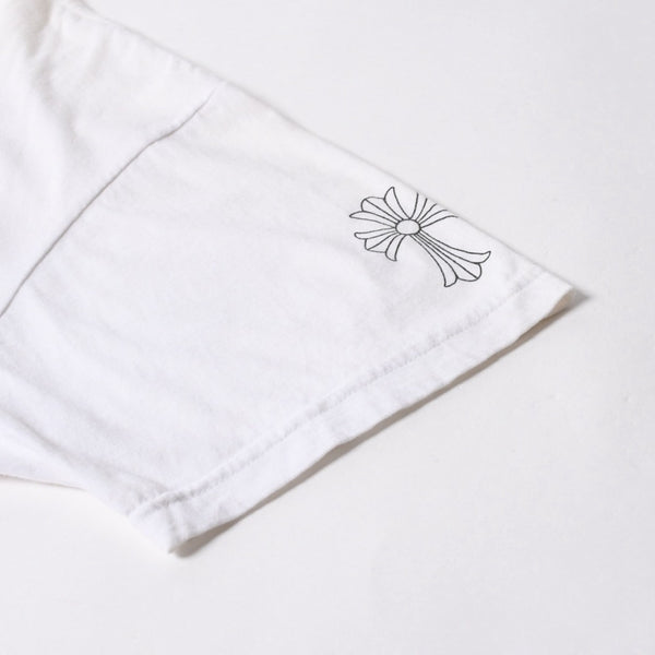 CHROME HEARTS クロムハーツ 半袖Tシャツ サイズXXL セメタリークロス CHクロス スクロールラベル ロゴ ホワイト 良品 中古 4a007417