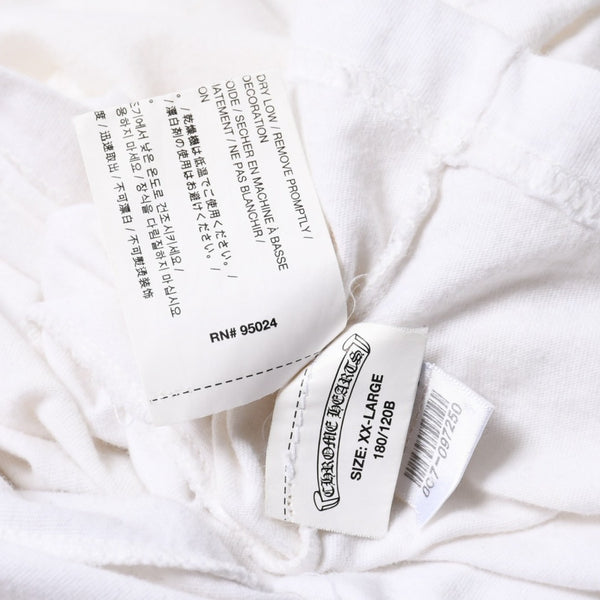 CHROME HEARTS クロムハーツ 半袖Tシャツ サイズXXL セメタリークロス CHクロス スクロールラベル ロゴ ホワイト 良品 中古 4a007417