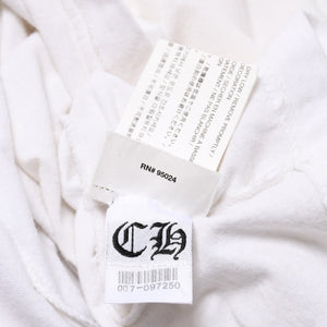 CHROME HEARTS クロムハーツ 半袖Tシャツ サイズXXL セメタリークロス CHクロス スクロールラベル ロゴ ホワイト 良品 中古 4a007417