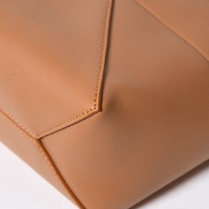 新品同様 LOEWE ロエベ パズルフォルドトート ミニ ハンドバッグ シャイニーカーフ キャメル ゴールド金具 中古 4a008861