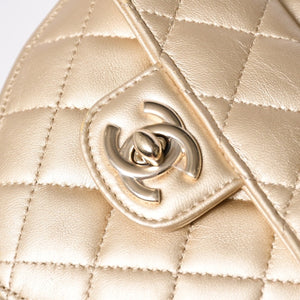 Very Good Condition CHANEL Mini Heart Tolasse Shoulder Bag Coco Mark No. 32 Lambskin Gold Used 4a008403
